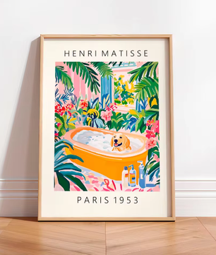Grappige Zwarte Kat op Toilet Canvas Poster – Badkamer Wanddecoratie