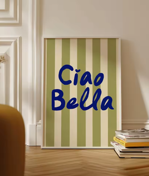 Ciao Bella Canvas Poster – Italiaanse Quote Wanddecoratie