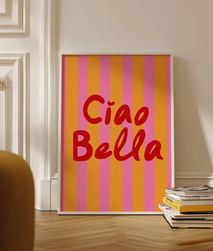 Ciao Bella Canvas Poster – Italiaanse Quote Wanddecoratie