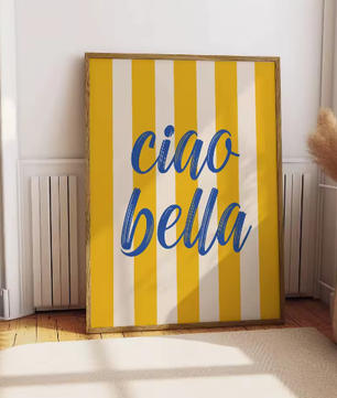 Ciao Bella Canvas Poster – Italiaanse Quote Wanddecoratie