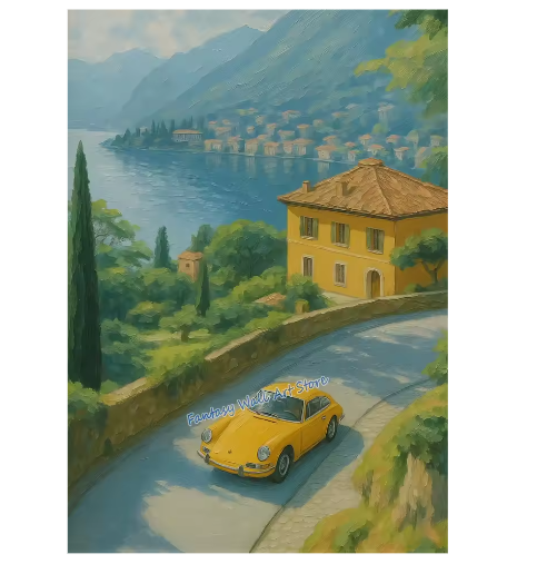 Mediterrane Strand Poster – Italiaanse Kust Canvas Wanddecoratie