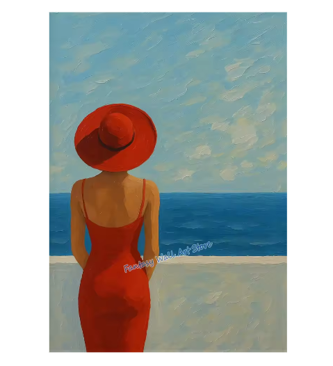 Mediterrane Strand Poster – Italiaanse Kust Canvas Wanddecoratie