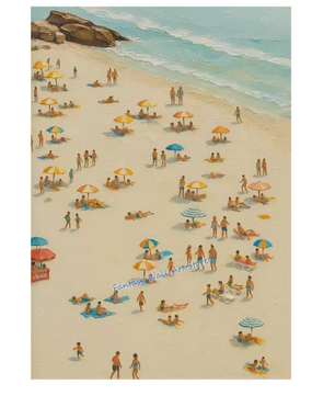 Mediterrane Strand Poster – Italiaanse Kust Canvas Wanddecoratie