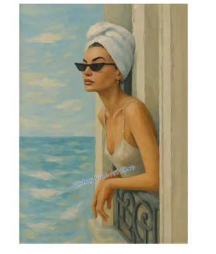 Mediterrane Strand Poster – Italiaanse Kust Canvas Wanddecoratie