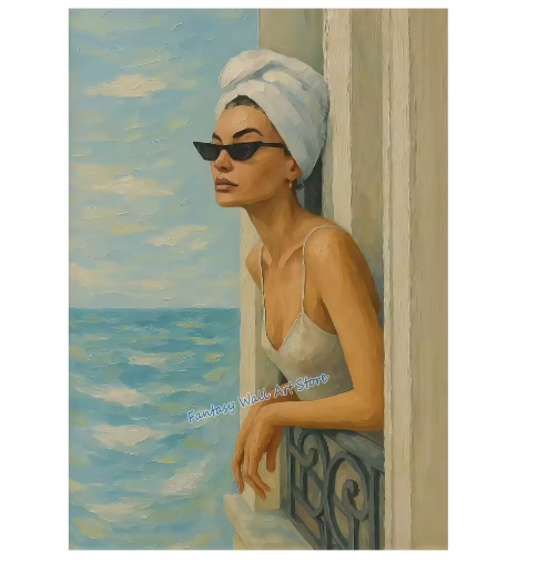 Mediterrane Strand Poster – Italiaanse Kust Canvas Wanddecoratie