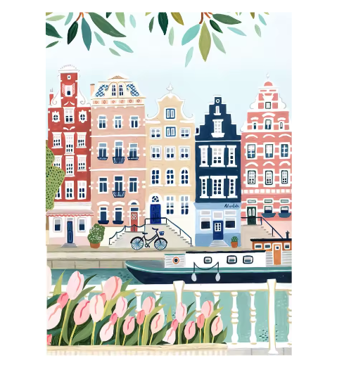 Wereld Steden Canvas Poster – Reis Stadslandschap Muurkunst voor Woonkamer en Interieurdecoratie