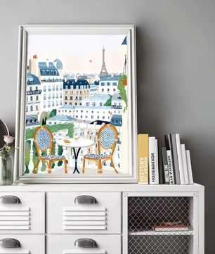 Wereld Steden Canvas Poster – Reis Stadslandschap Muurkunst voor Woonkamer en Interieurdecoratie