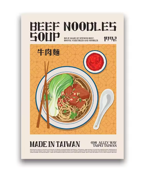 Wereldkeuken Canvas Poster – Heerlijk Eten Muurdecoratie