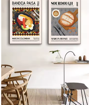 Wereldkeuken Canvas Poster – Heerlijk Eten Muurdecoratie
