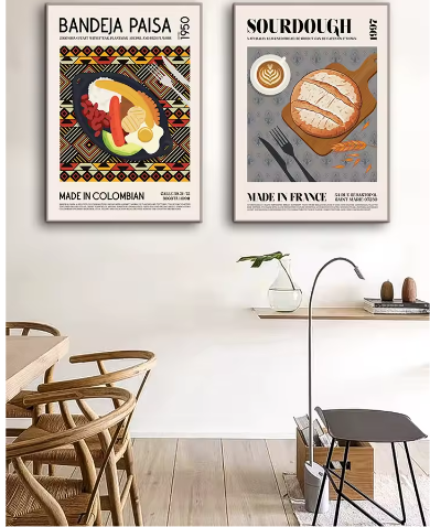 Wereldkeuken Canvas Poster – Heerlijk Eten Muurdecoratie