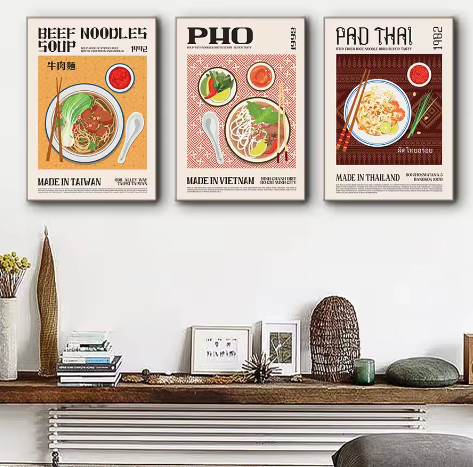 Wereldkeuken Canvas Poster – Heerlijk Eten Muurdecoratie