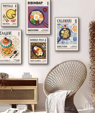 Wereldkeuken Canvas Poster – Heerlijk Eten Muurdecoratie