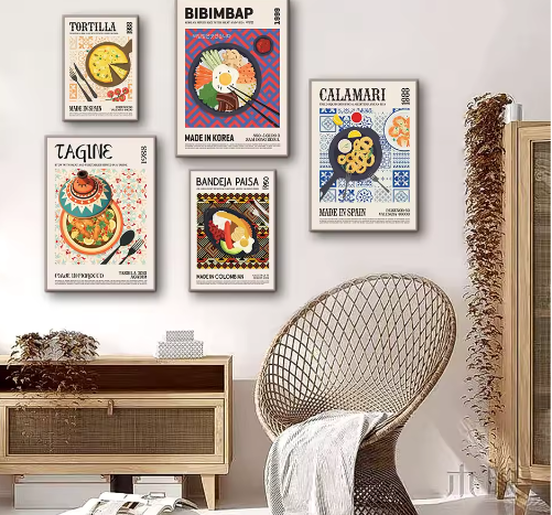 Wereldkeuken Canvas Poster – Heerlijk Eten Muurdecoratie