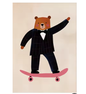 Grappige Dieren Canvas Poster – Skateboard Dieren Kinderkamer Muurdecoratie