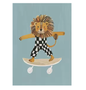 Grappige Dieren Canvas Poster – Skateboard Dieren Kinderkamer Muurdecoratie