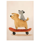 Grappige Dieren Canvas Poster – Skateboard Dieren Kinderkamer Muurdecoratie