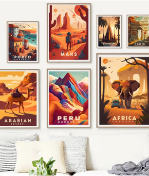 Wereld Steden Canvas Poster – Reis Landmark Muurdecoratie