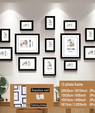 13-Delige Houten Fotolijst Set – Wandcollage Fotoframes Decoratie