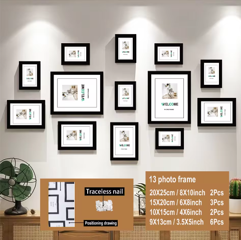 13-Delige Houten Fotolijst Set – Wandcollage Fotoframes Decoratie