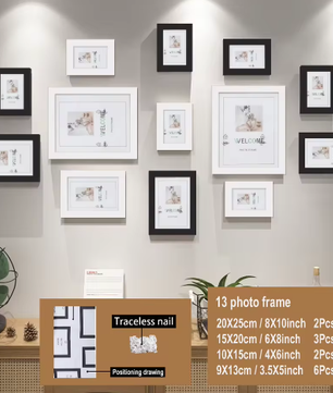13-Delige Houten Fotolijst Set – Wandcollage Fotoframes Decoratie