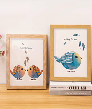 Set van 2 Houten Fotolijsten – Vintage Wandmontage Frames