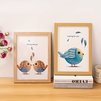 Set van 2 Houten Fotolijsten – Vintage Wandmontage Frames