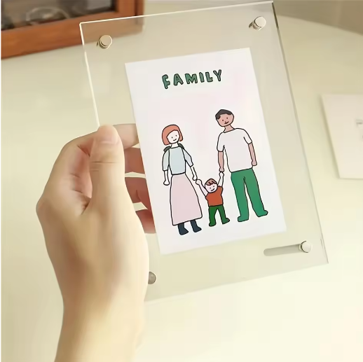 Acryl Fotolijst Desktop Standaard – Transparante Foto Display