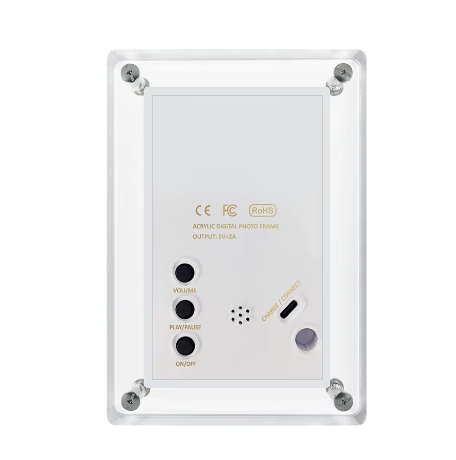 Acryl Digitale Fotolijst 5 Inch – IPS Scherm, Verticale Display met 4 GB Geheugen en Oplaadbare Batterij