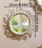 Macramé Spiegel Wanddecoratie – Boho Geweven Muurspiegel met Kwastjes voor Woonkamer en Slaapkamer
