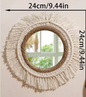 Macramé Spiegel Wanddecoratie – Boho Geweven Muurspiegel met Kwastjes voor Woonkamer en Slaapkamer