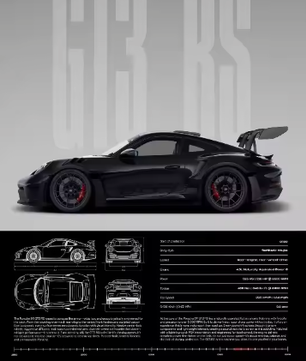 Minimalistische Sportwagen Poster op Canvas – GT3-RS Stijl Supercar Wanddecoratie voor Interieur