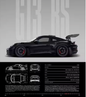 Minimalistische Sportwagen Poster op Canvas – GT3-RS Stijl Supercar Wanddecoratie voor Interieur