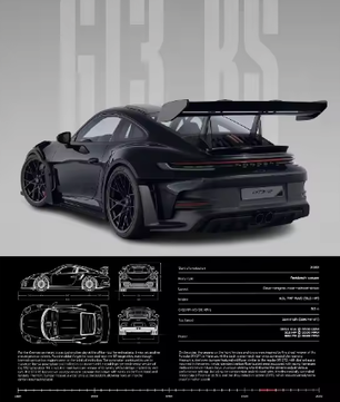 Minimalistische Sportwagen Poster op Canvas – GT3-RS Stijl Supercar Wanddecoratie voor Interieur