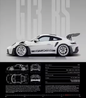 Minimalistische Sportwagen Poster op Canvas – GT3-RS Stijl Supercar Wanddecoratie voor Interieur