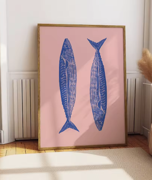 Japanse Koi Vis Canvas Poster – Minimalistische Rode Koi Wanddecoratie voor Modern Interieur