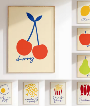 Minimalistische Fruit Canvas Poster – Moderne Keuken en Eetkamer Wanddecoratie