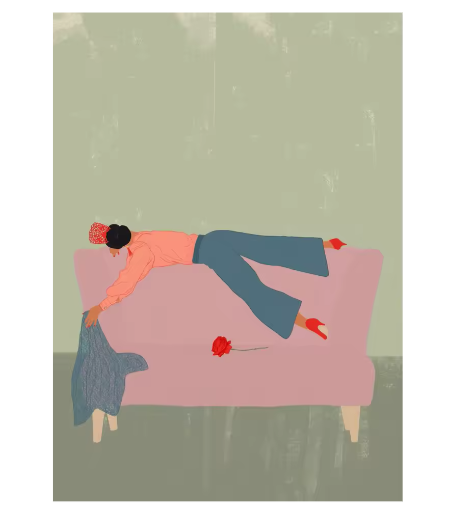 Abstracte Vrouw Poster op Canvas – Moderne Kunst Wanddecoratie voor Woonkamer