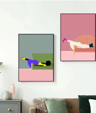 Abstracte Vrouw Poster op Canvas – Moderne Kunst Wanddecoratie voor Woonkamer