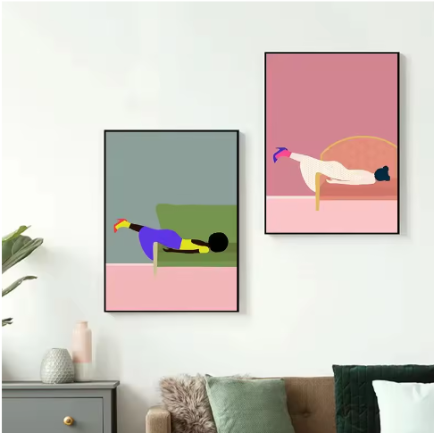 Abstracte Vrouw Poster op Canvas – Moderne Kunst Wanddecoratie voor Woonkamer