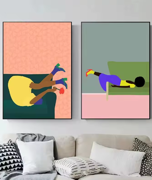 Abstracte Vrouw Poster op Canvas – Moderne Kunst Wanddecoratie voor Woonkamer