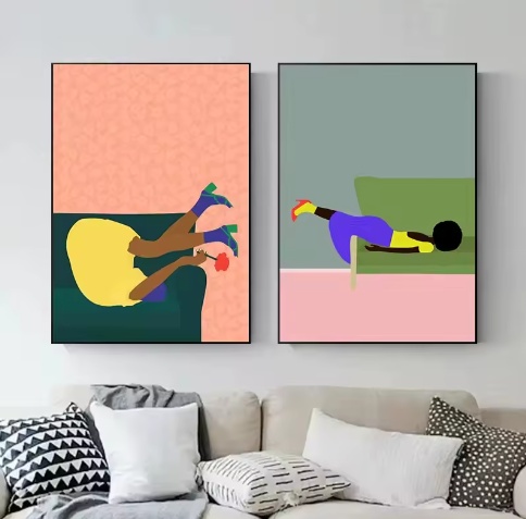 Abstracte Vrouw Poster op Canvas – Moderne Kunst Wanddecoratie voor Woonkamer