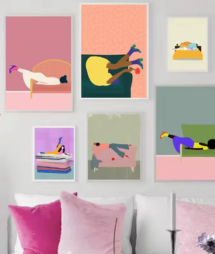 Abstracte Vrouw Poster op Canvas – Moderne Kunst Wanddecoratie voor Woonkamer