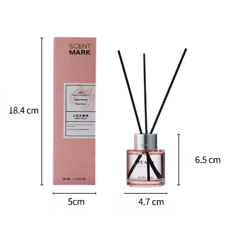 Riet Diffuser Set 50 ml – Lavendel en Jasmijn Geurstokjes voor Huis