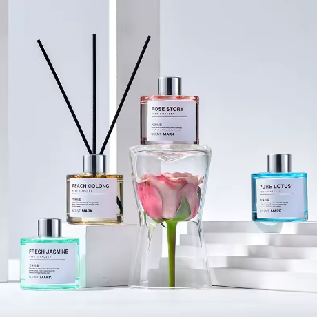 Riet Diffuser Set 50 ml – Lavendel en Jasmijn Geurstokjes voor Huis