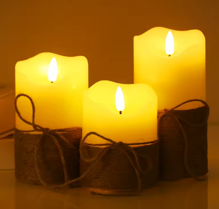 Set van 3 LED Kaarsen van Echte Was – Vlamloze Kaarsen met Afstandsbediening en Timer
