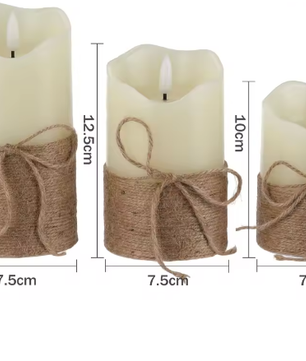 Set van 3 LED Kaarsen van Echte Was – Vlamloze Kaarsen met Afstandsbediening en Timer