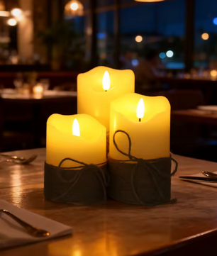 Set van 3 LED Kaarsen van Echte Was – Vlamloze Kaarsen met Afstandsbediening en Timer