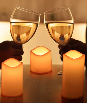 Set van 3 RGB LED Kaarsen – Vlamloze Pijlerkaarsen met Afstandsbediening en Timer