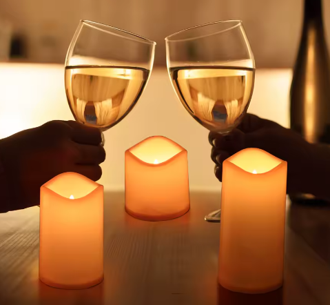 Set van 3 RGB LED Kaarsen – Vlamloze Pijlerkaarsen met Afstandsbediening en Timer