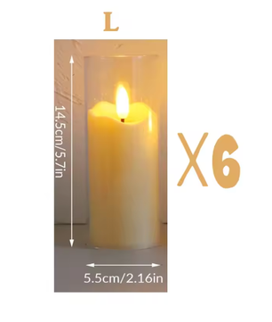 Set van 6 LED Vlamloze Kaarsen – Flikkerende Elektrische Theelichtjes voor Decoratie